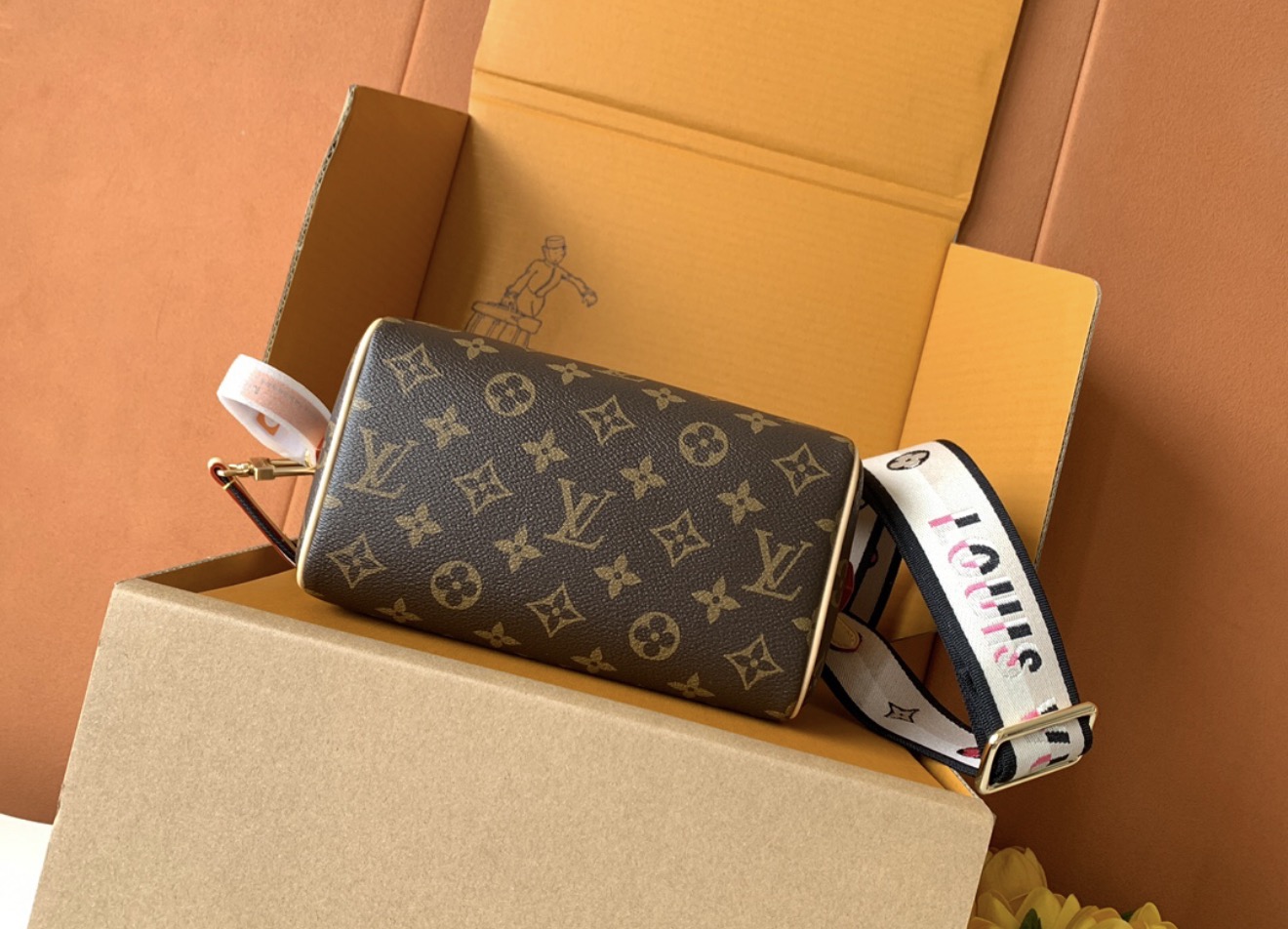 Louis Vuitton Speedy Bandoulière 20 Monogram Canvas Handbag with Embroidered Strap - 图片 4