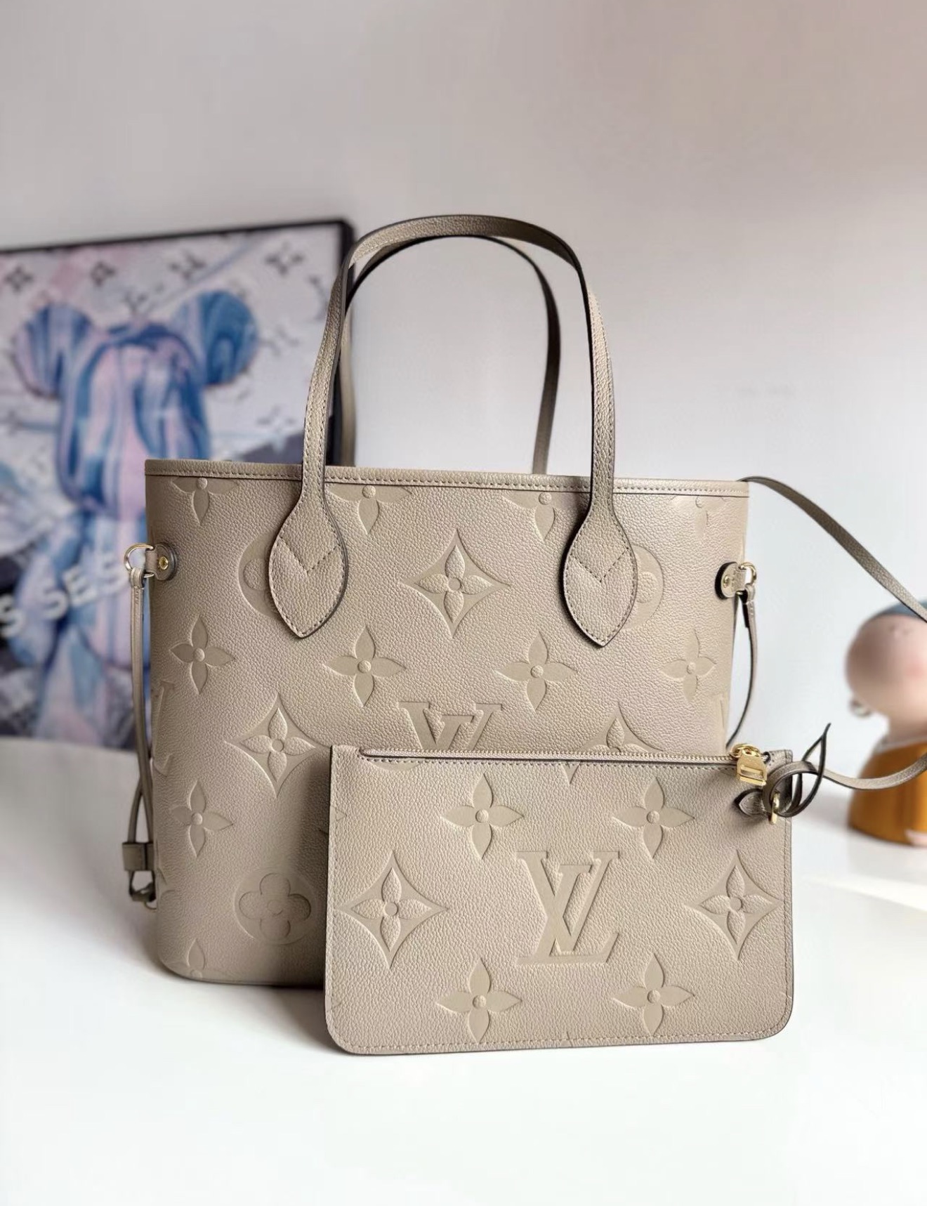Louis Vuitton Neverfull MM Monogram Empreinte Leather Tote Bag - 图片 8